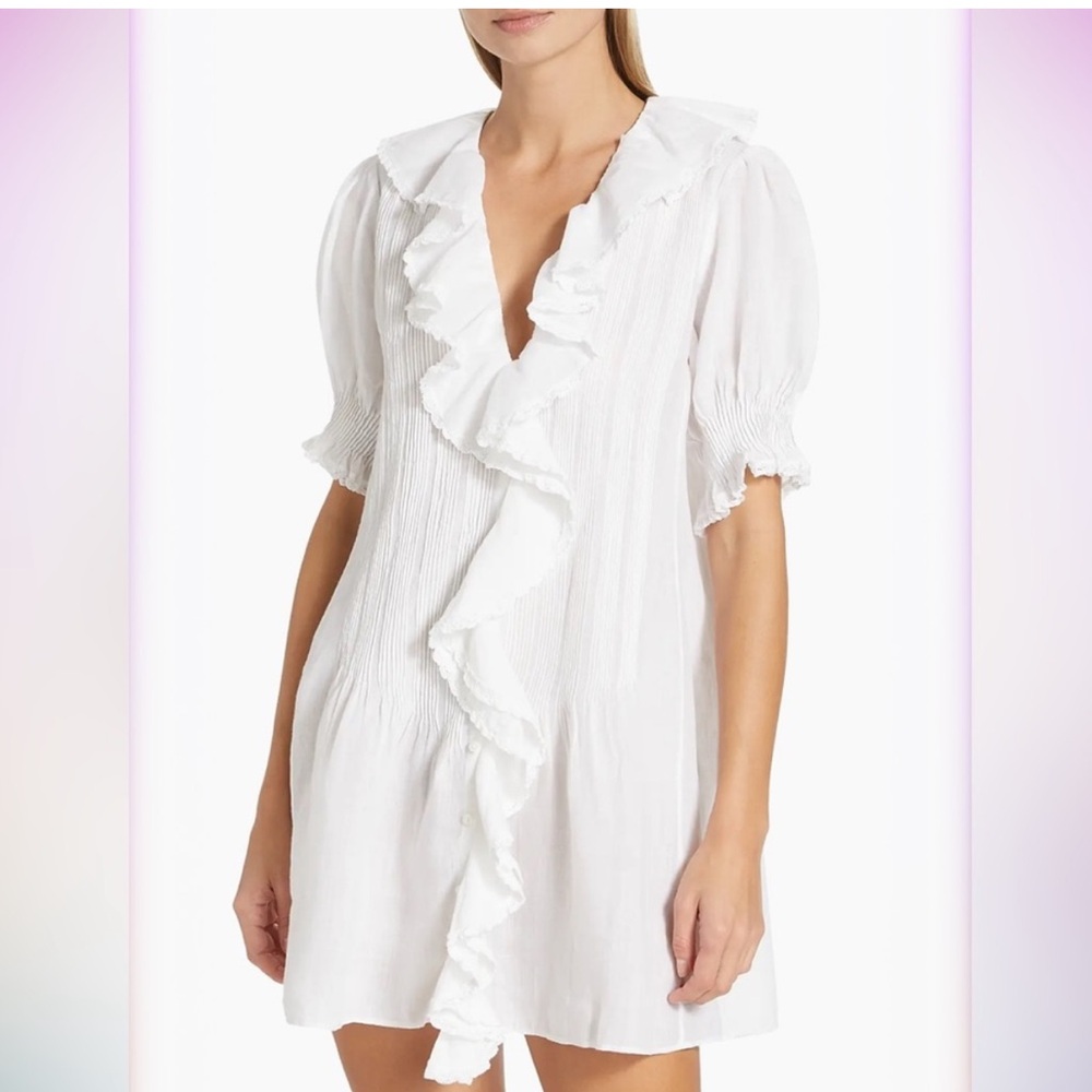 Doen Ivory / White Ruffle Mini Dress